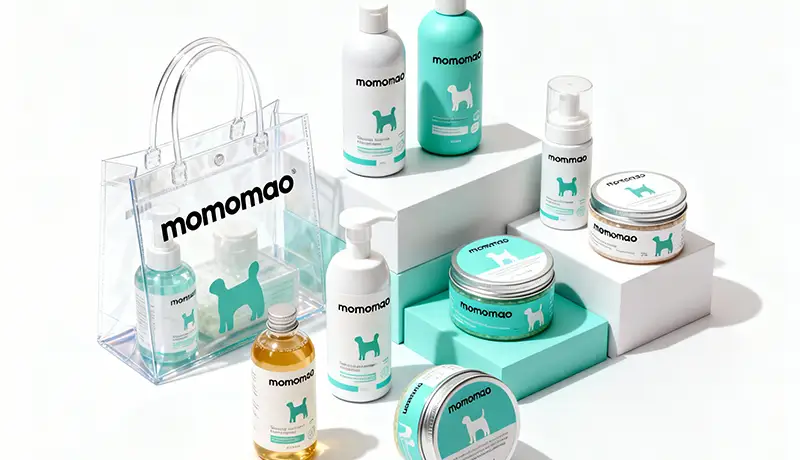 宠物食品包装设计实例与品牌VI系统展示：高端猫粮狗粮包装设计与宠物品牌全案设计中的视觉识别系统应用，体现宠物品牌设计公司的专业整合能力。