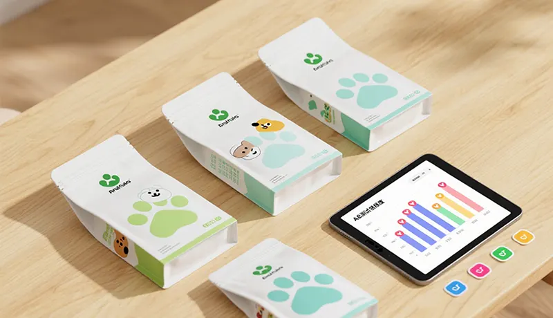 杭州宠物包装设计公司通过敏捷流程产出的多版本宠物食品包装设计进行市场测试与对比