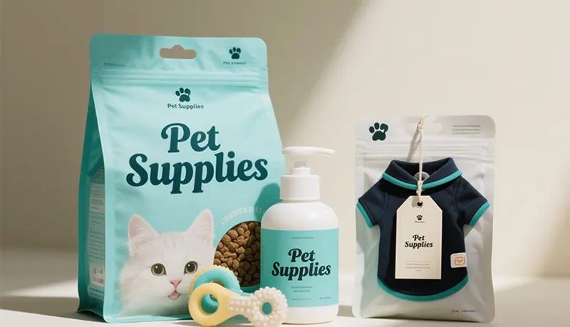 基于宠物包装设计结构库方法论设计的宠物食品、用品、服装系列包装实物展示,体现杭州宠物品牌设计公司的全案设计与差异化战略。