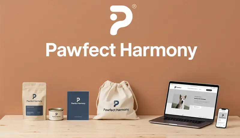 Pawfect Harmony全案设计落地场景，展示宠物品牌设计公司提供的系统性设计解决方案